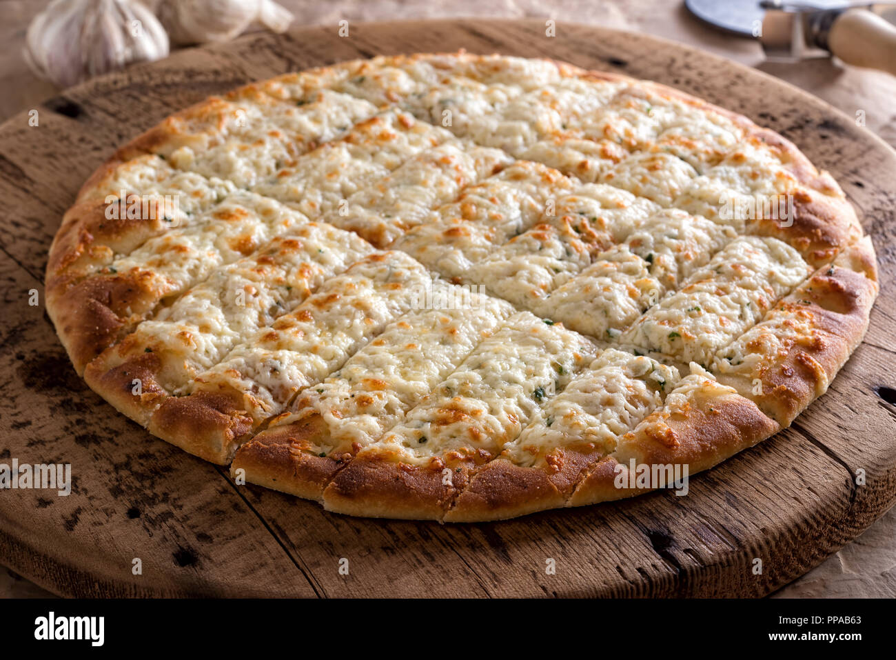 Delicious garlic fingers with herb butter and melted mozzarella cheese