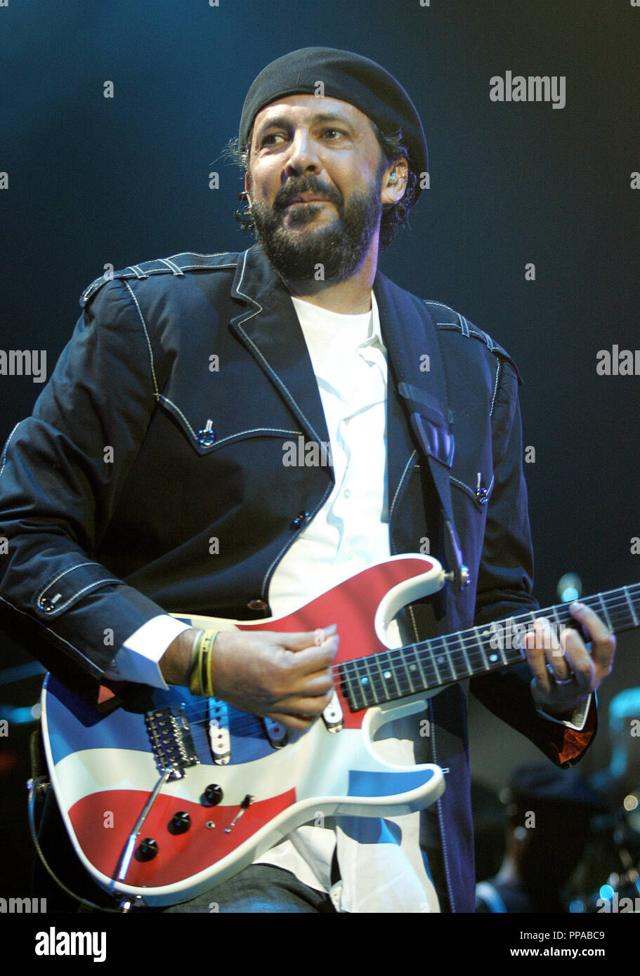 Juan Luis Guerra performs in concert at the Seminole Hard Rock Hotel and Casino in Hollywood, Florida on June 26, 2009. Stock Photo