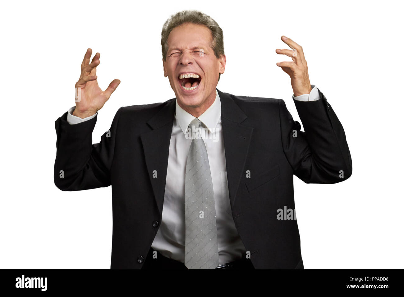 Hysterical laughter of businessman Stock Photo - Alamy