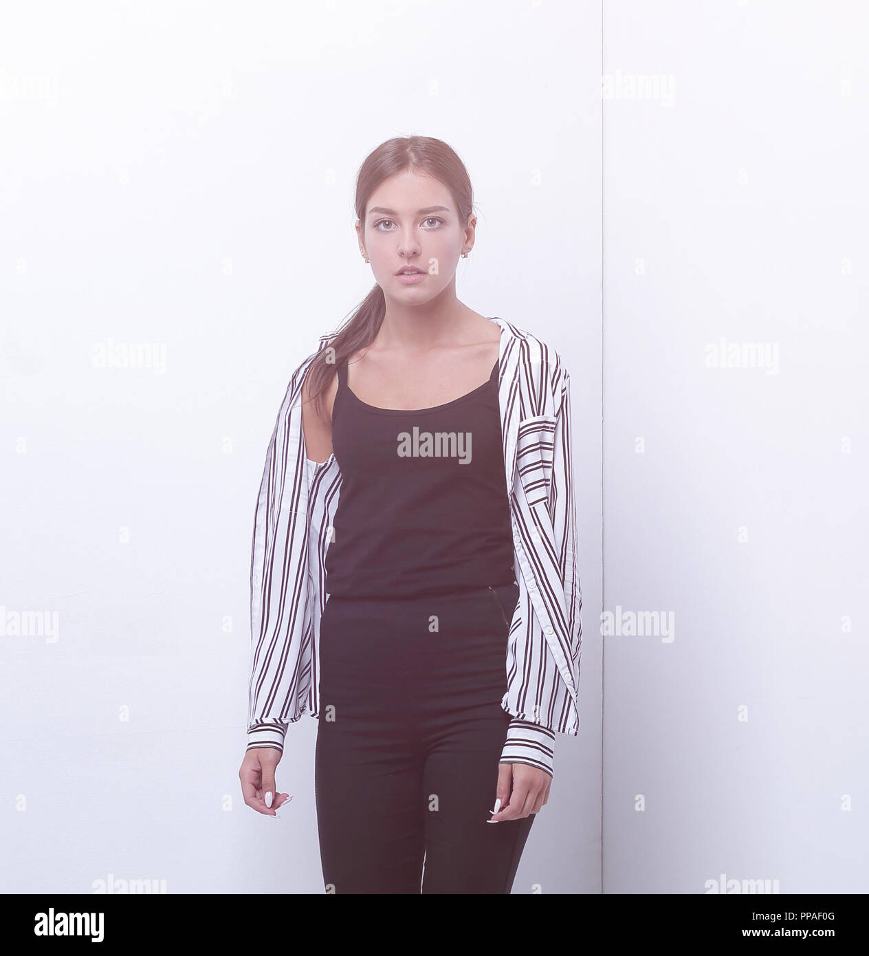 sad young woman walking forward Stock Photo - Alamy