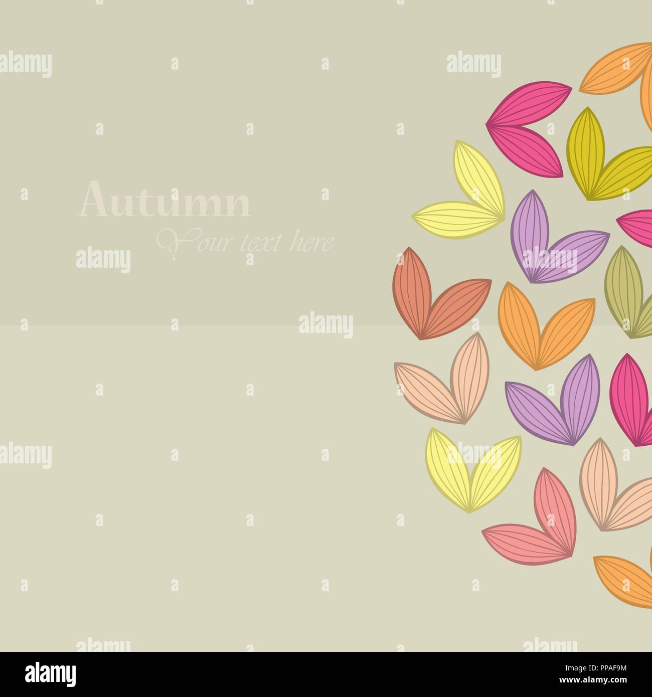 Autumn theme falling leaves vector illustration Stock Vector