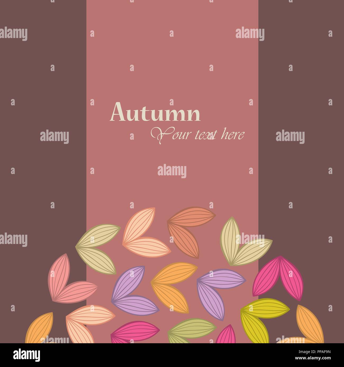 Autumn theme falling leaves vector illustration Stock Vector