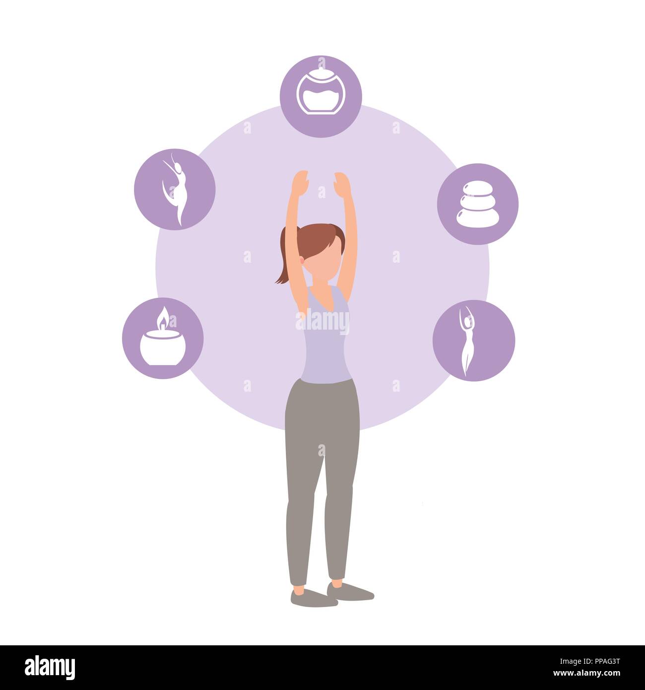 healthy woman lifestyle doing exercise Stock Vector Image & Art - Alamy