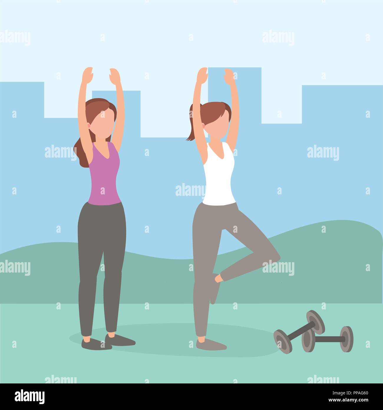 healthy women athlete doing exercise Stock Vector Image & Art - Alamy
