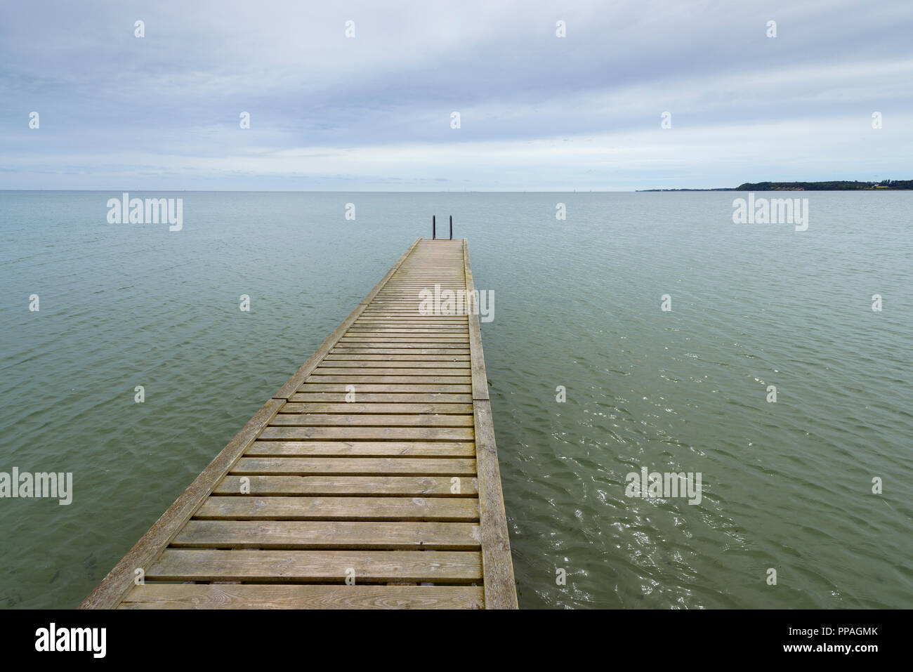 Wooden Jetty, Kerteminde, Storebaelt, Syddanmark, Funen, Denmark Stock ...