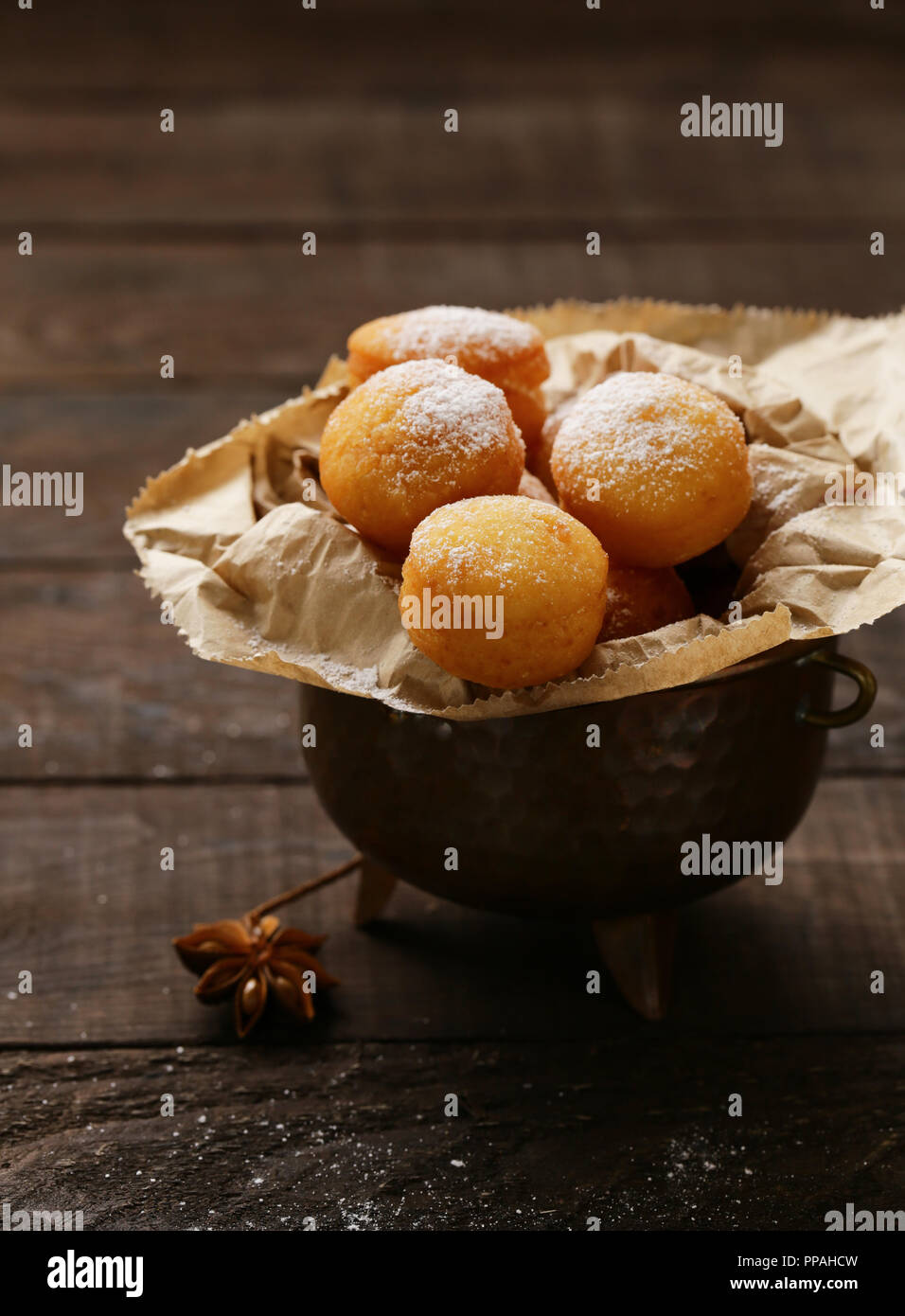 cottage cheese donuts balls with powdered sugar Stock Photo Alamy