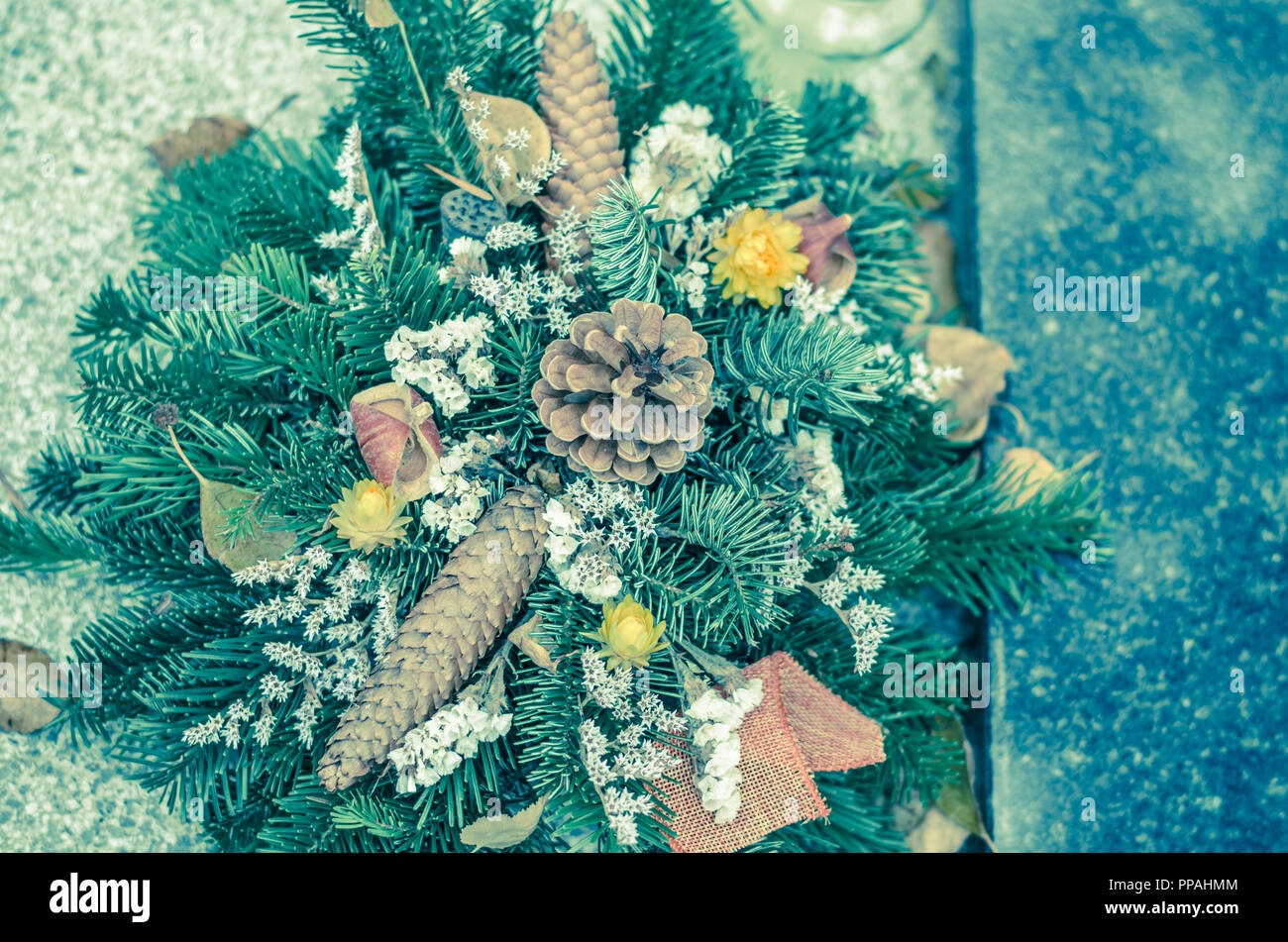 flower decoration for All Saints Day in the cemetery Stock Photo Alamy
