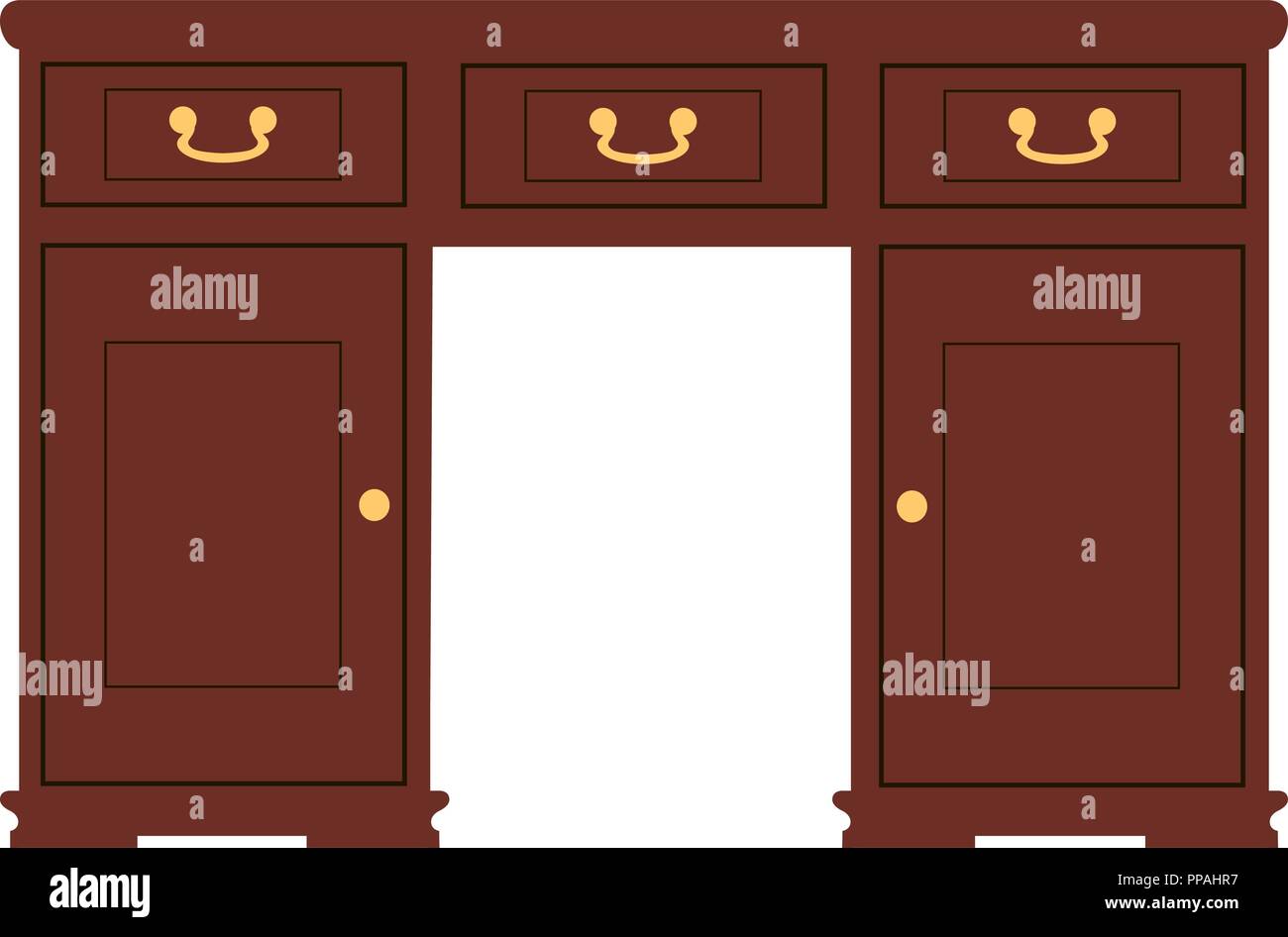 Retro dressing console, candelabra and mirror Stock Vector