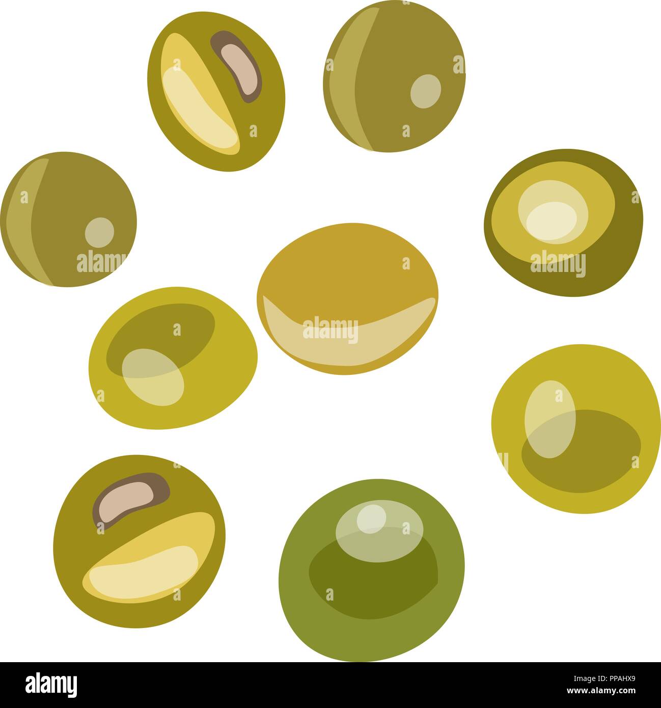 colored stones, precious gems, glass balls, french green Vector illustration Stock Vector