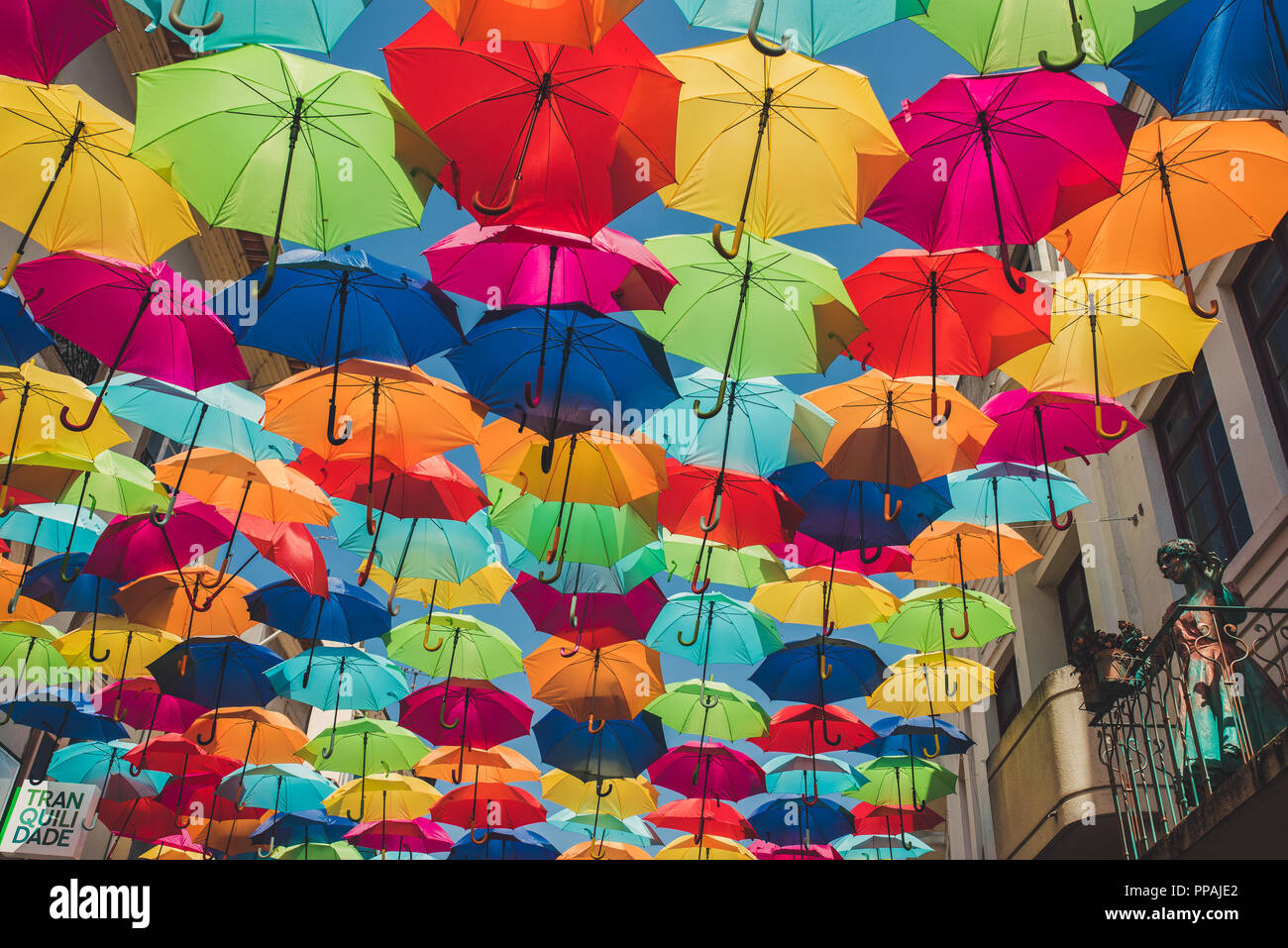 Umbrella Sky Project, Agitágueda, Águeda, Portugal Stock Photo Alamy