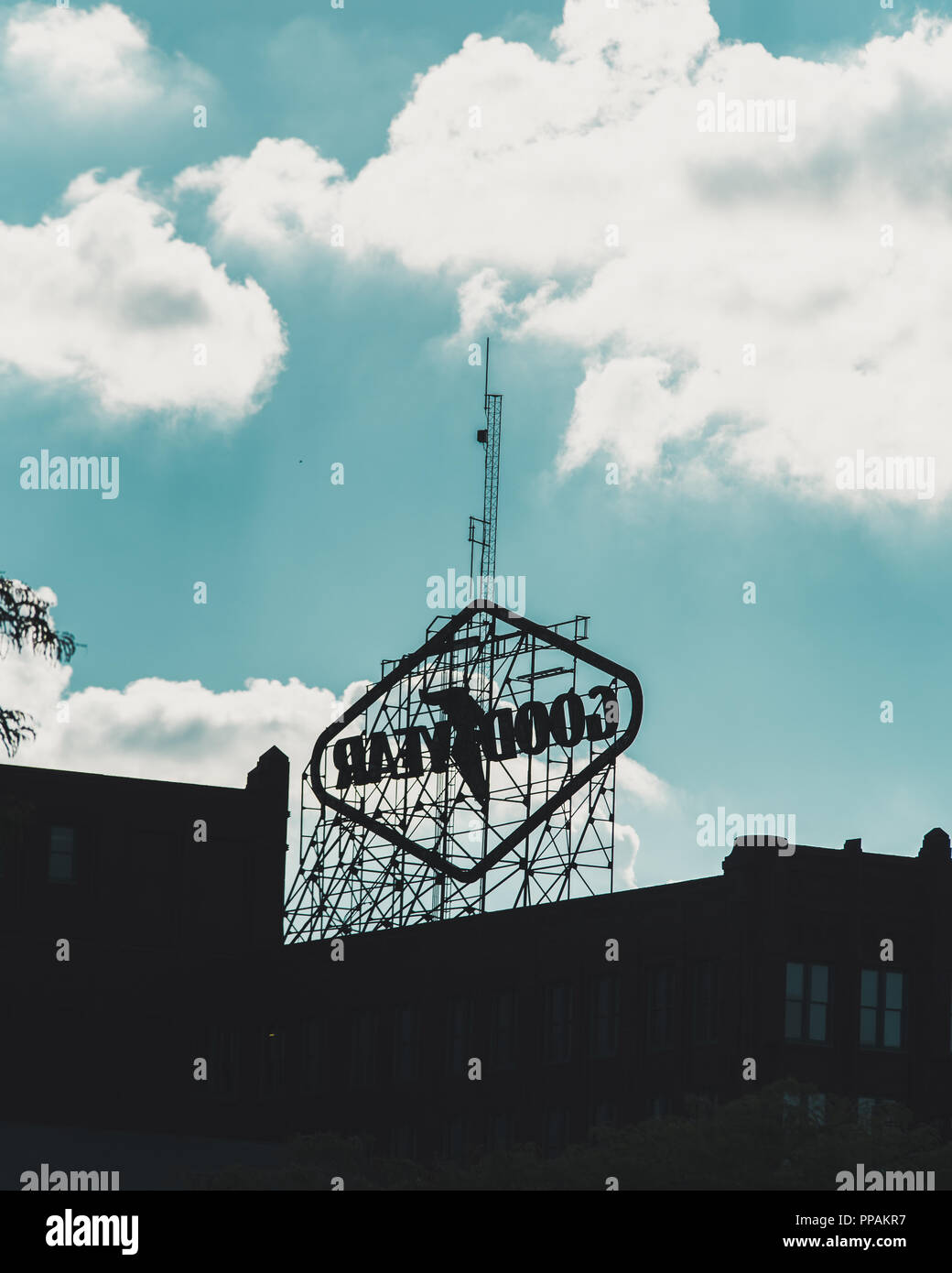 Goodyear Sign in Akron Ohio Stock Photo Alamy