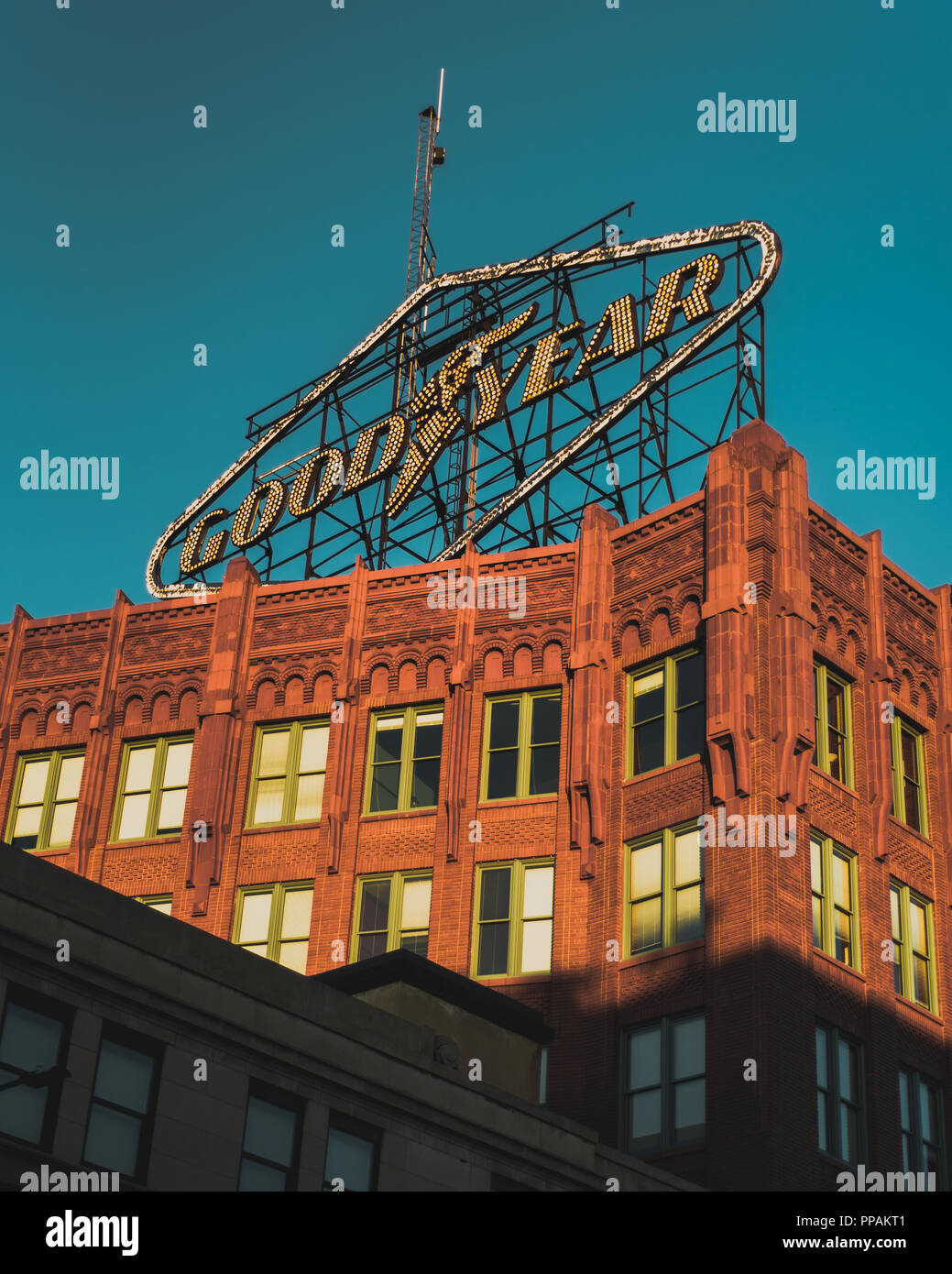 Goodyear Sign in Akron Ohio Stock Photo Alamy