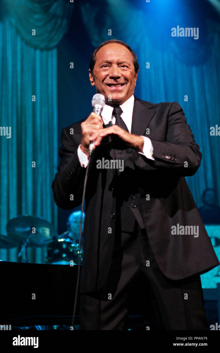 Paul Anka performs in concert at the Seminole Hard Rock Hotel and Casino in Hollywood, Florida on March 19, 2009. Stock Photo