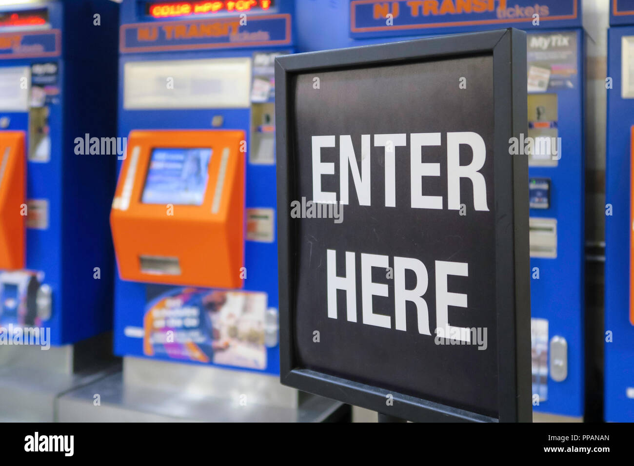 New Jersey Transit Self Serve Vending Machines, Penn Station, NYC Stock