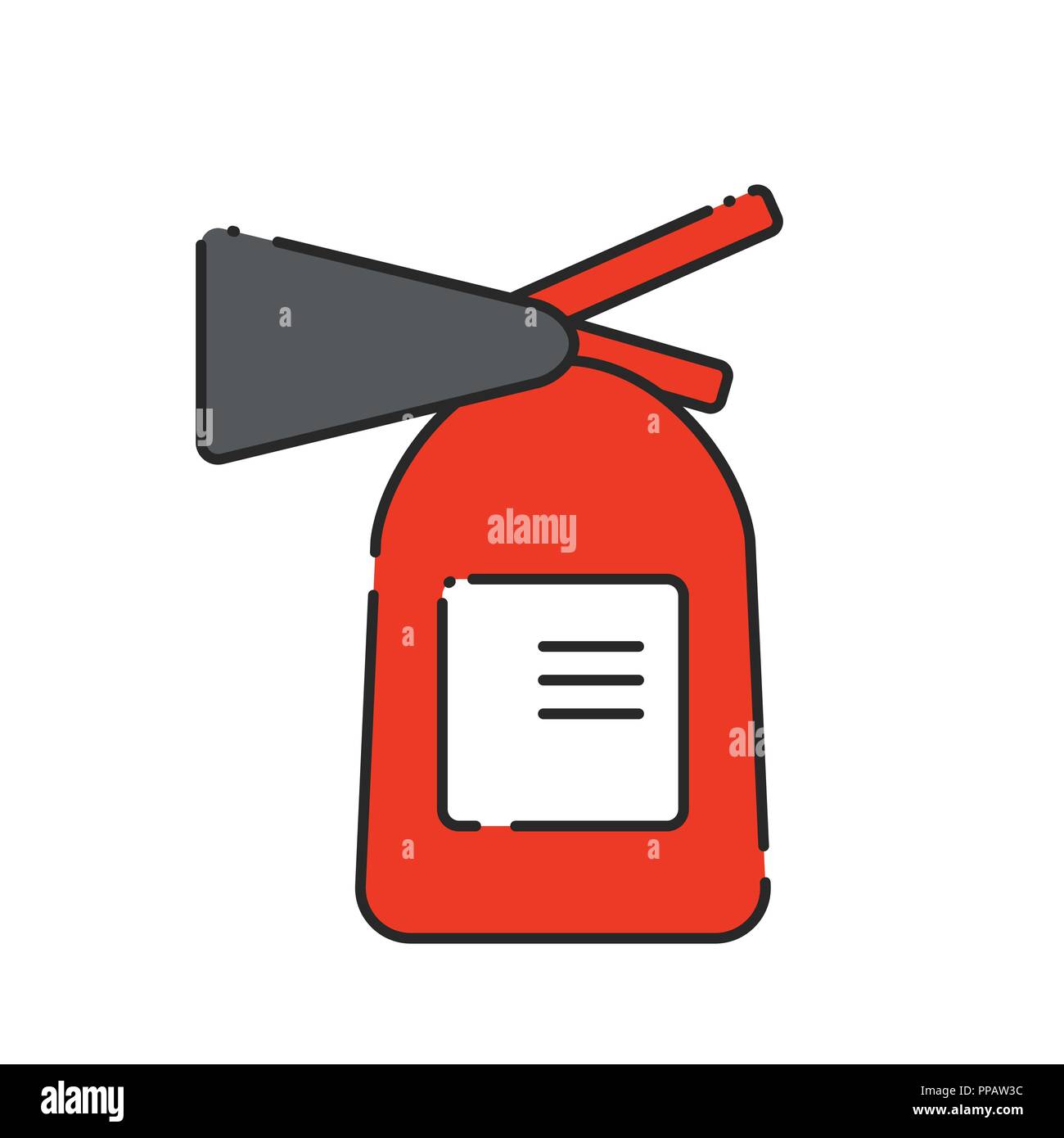 Flat extinguisher icon. Vector illustration. Fire safety. Stock Vector