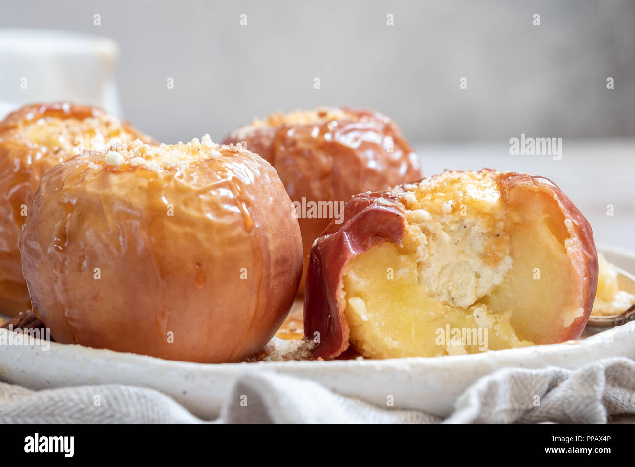 Baked Apples With Cottage Cheese Stock Photo 220286886 Alamy