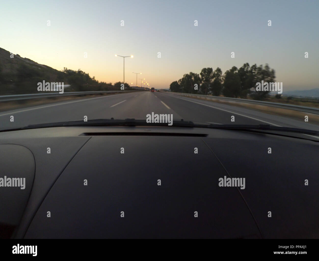 Highway road view from inside of