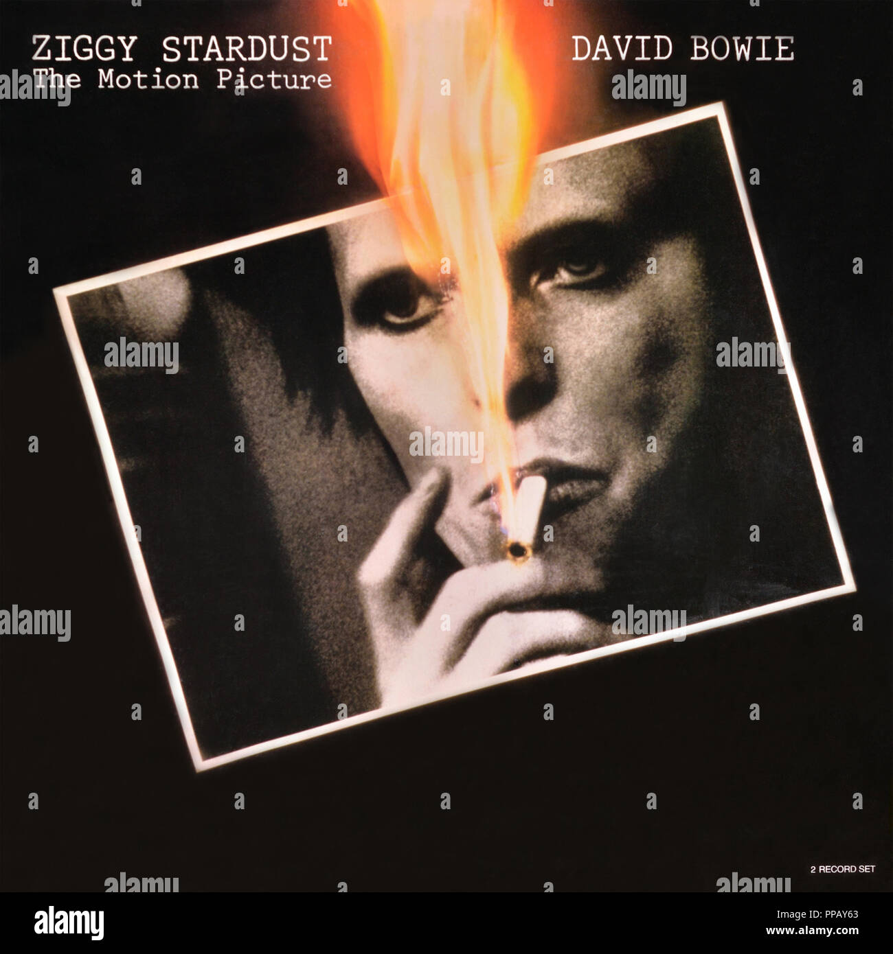 David Bowie - original vinyl album cover - Ziggy Sturdust the motion picture - 1983 Stock Photo