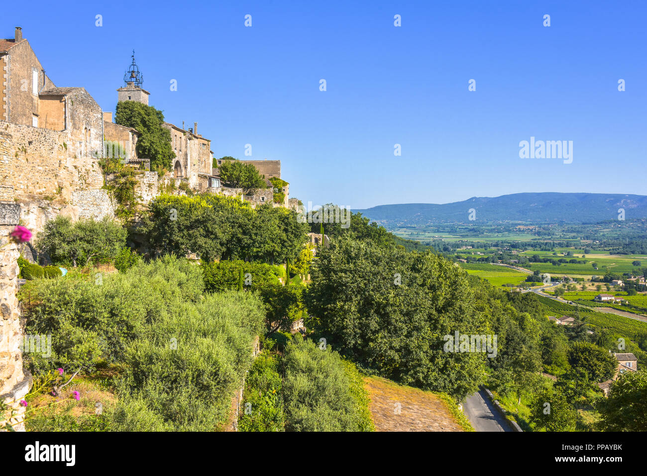 old village of the Provence, Ménerbes situated on a hill, France, member of most beautiful villages of France, department Vaucluse, Luberon mountains Stock Photo
