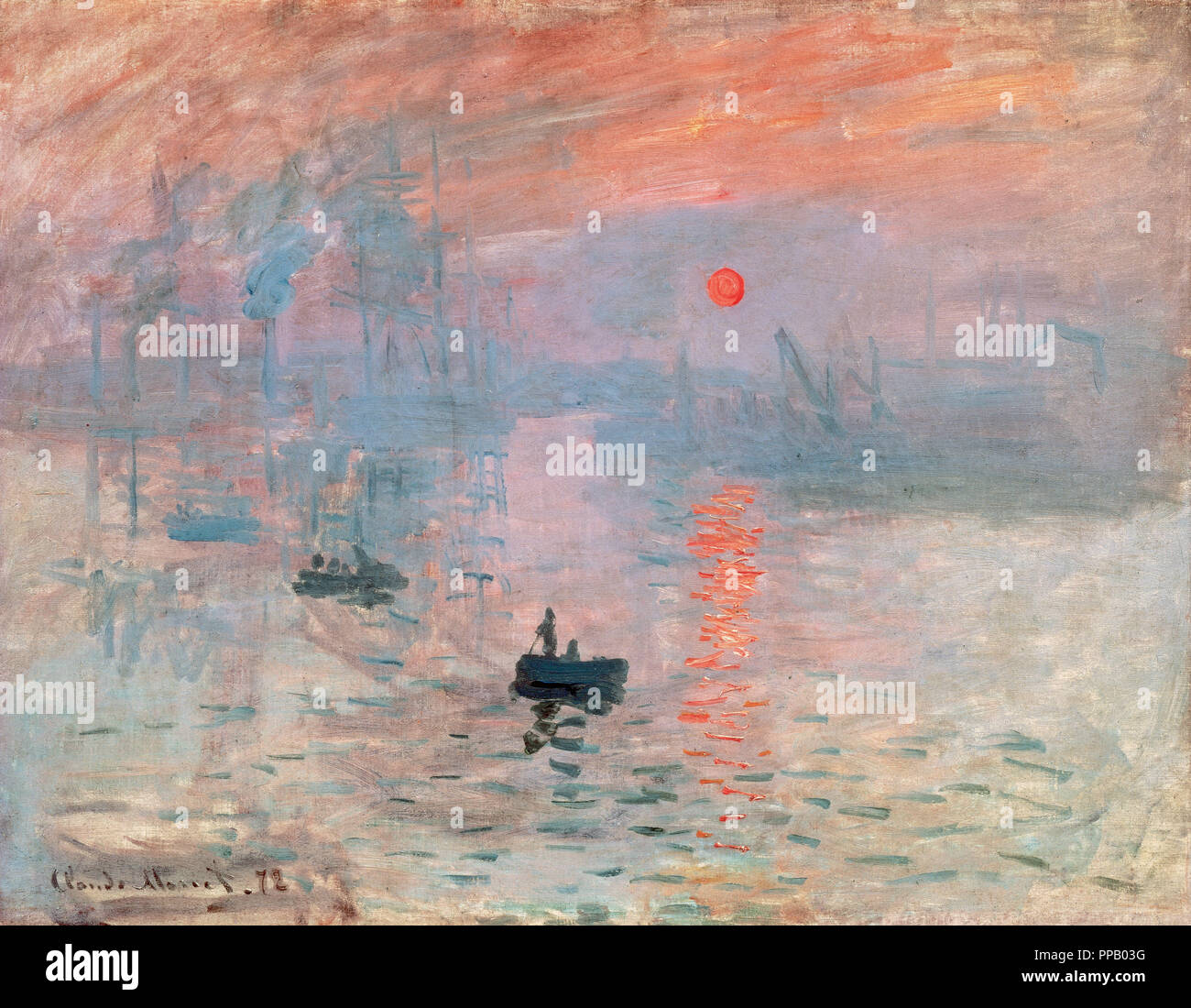 Claude Monet (1840 Ð 1926). Founder of French impressionist painting. Impression, Sunrise (Impression, soleil levant). 1872. Oil on canvas. Museum of Marmottan Monet. Paris. France. Stock Photo