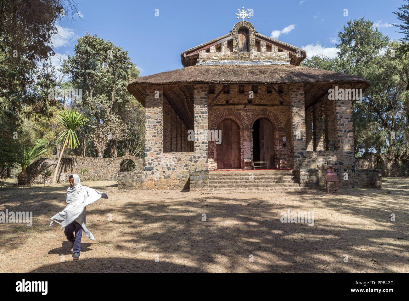 Exterior Debre Birhan Selassie Church, Gonder, Ethiopia, UNESCO World Heritage Site Stock Photo