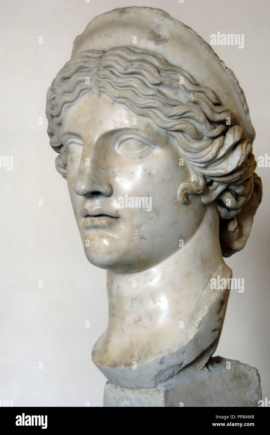 Hera / Juno. Goddess of women and marriage. Bust. Mable. 2nd century BC. Ludovisi collection. Altemps Palace. National Roman Museum. Rome, Italy. Stock Photo