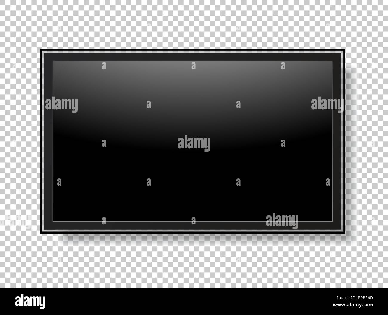 Realistic TV screen. Modern stylish lcd panel, led type. Vector