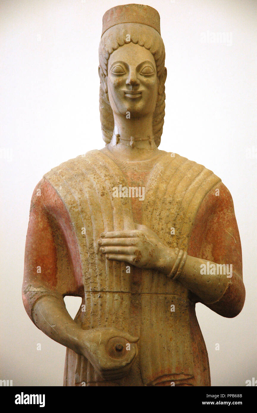 Berlin Goddess. 580-560 BC. Kore from the cemetery of Keratea (South of ...