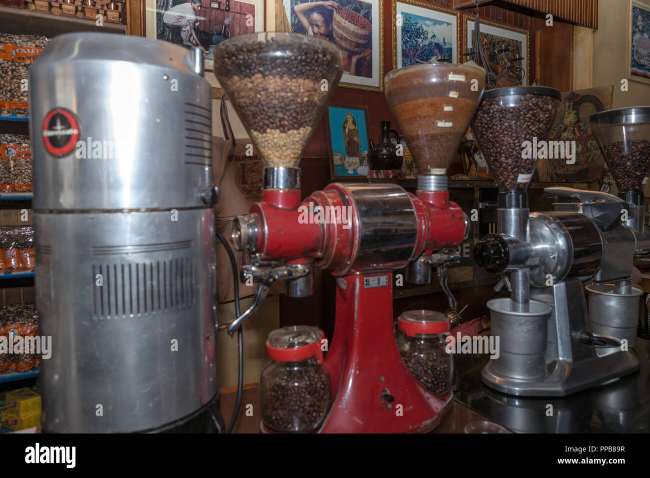 Tomoca Coffee Shop, Addis Ababa, Ethiopia Stock Photo