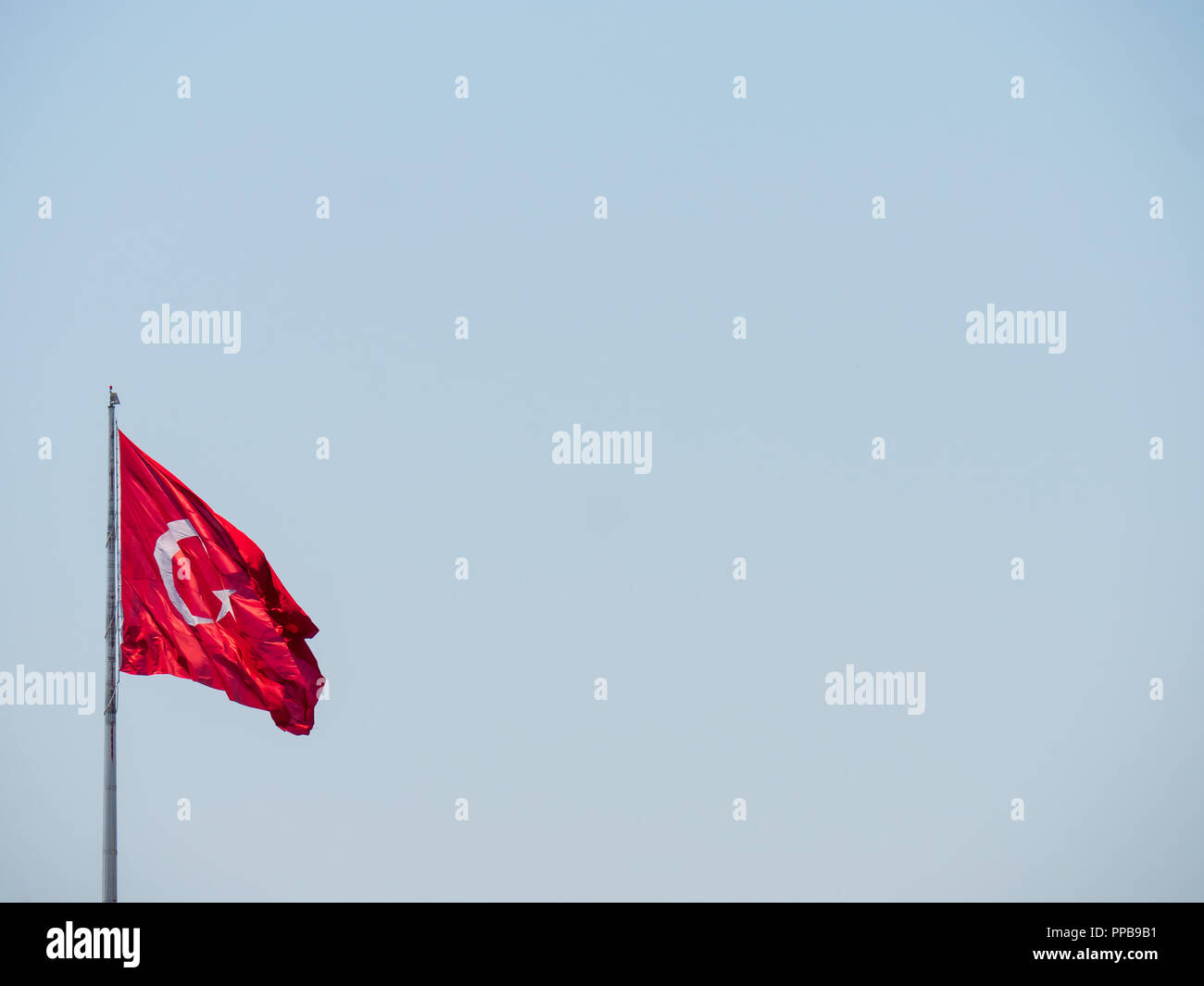 Turkish flag, failed coup attempt July 15 Stock Photo