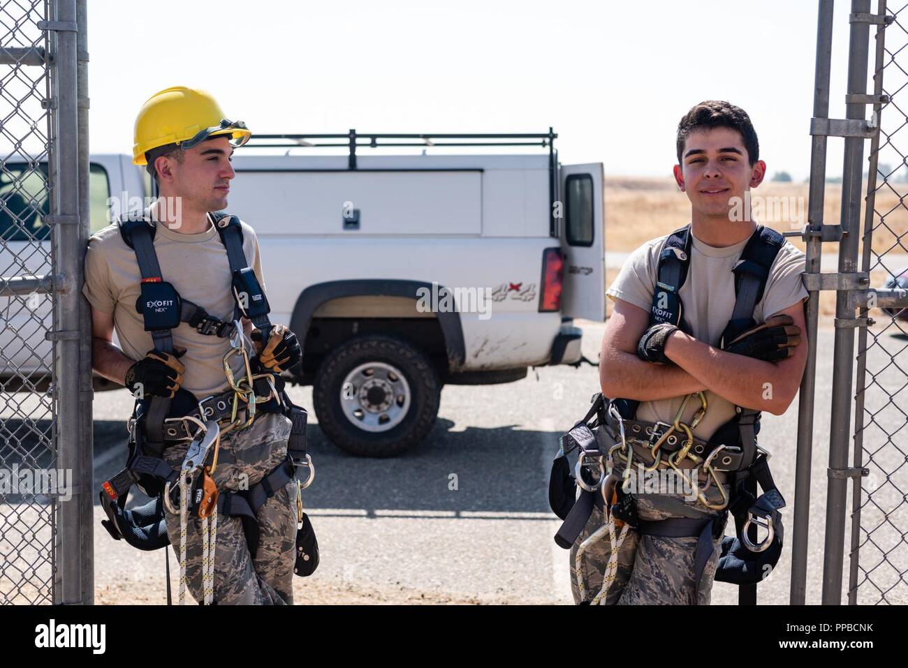 Airman 1st Class Nicholas Castellanos (right) and Jakob Klebba, 9th