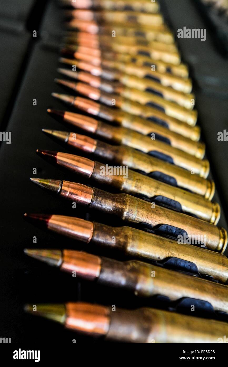 A Belt Of M240B Machine Gun Ammunition Is Laid Out For A U S Army a-belt-of-m240b-machine-gun-ammunition-is-laid-out-for-a-u-s-army