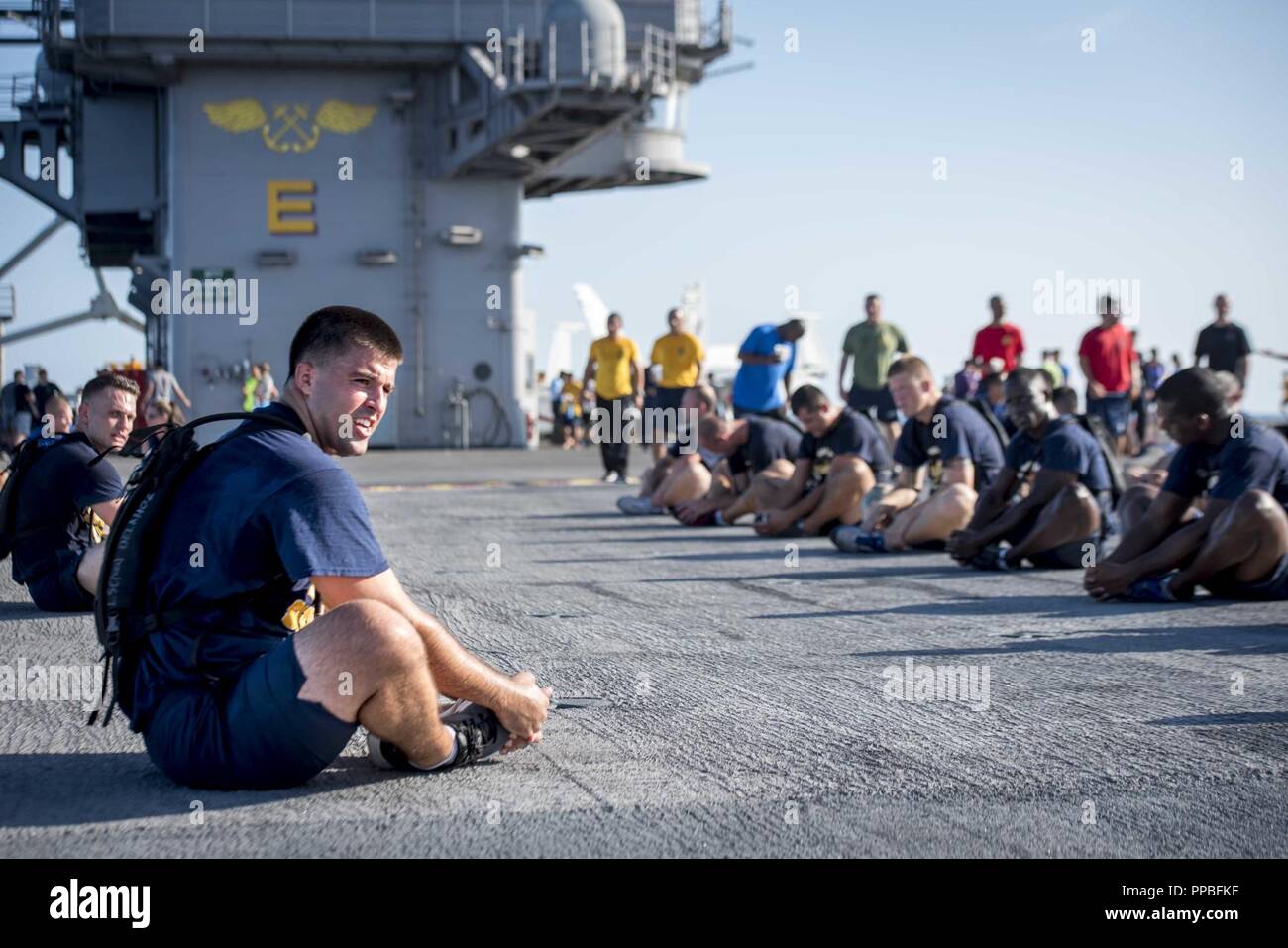 ATLANTIC OCEAN (Aug. 26, 2018) Logistics Specialist 1st Class Mark