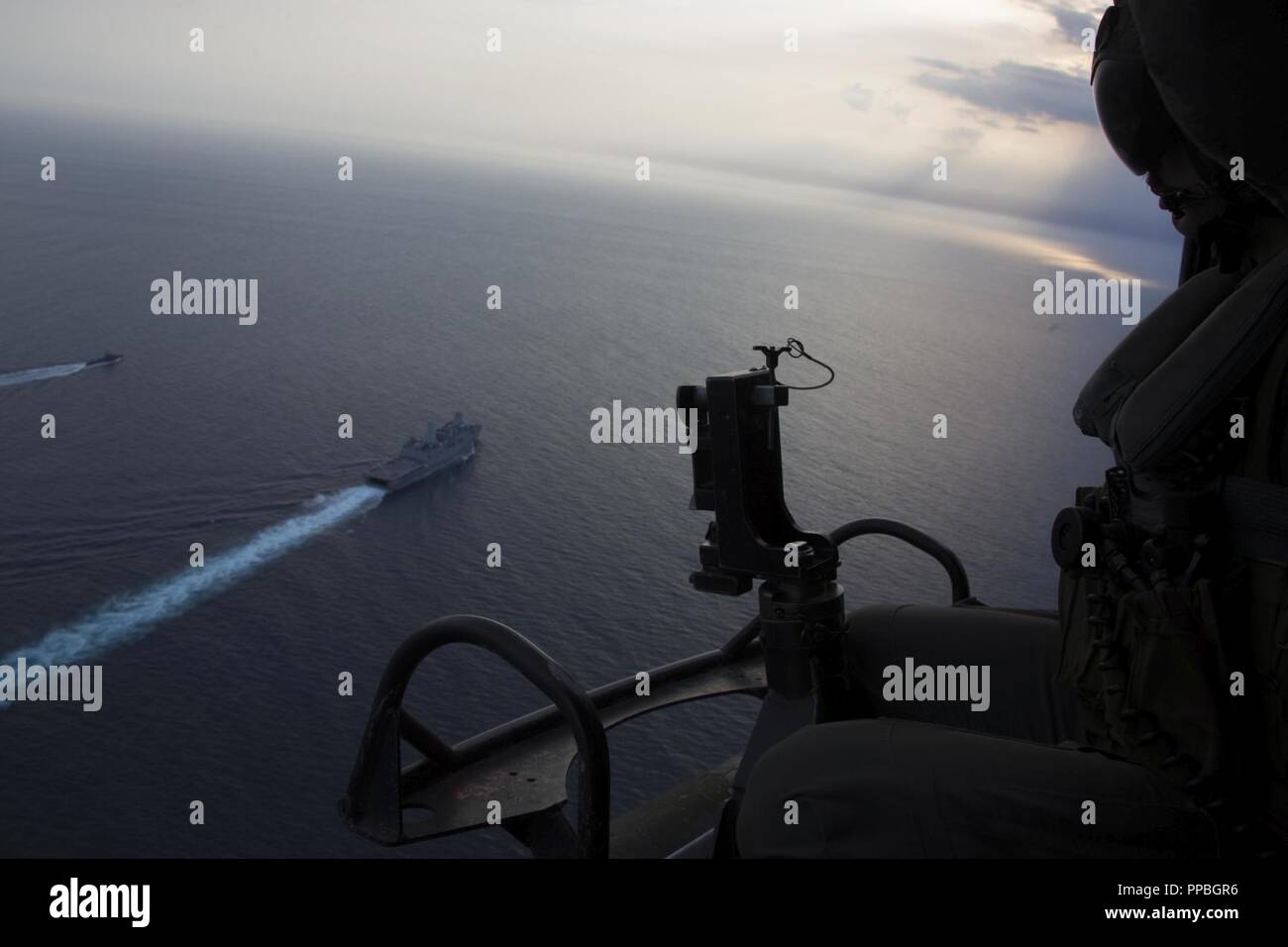 Sri Lanka U.S. Marine Corps Sgt. Michael Lewis, an aerial observer