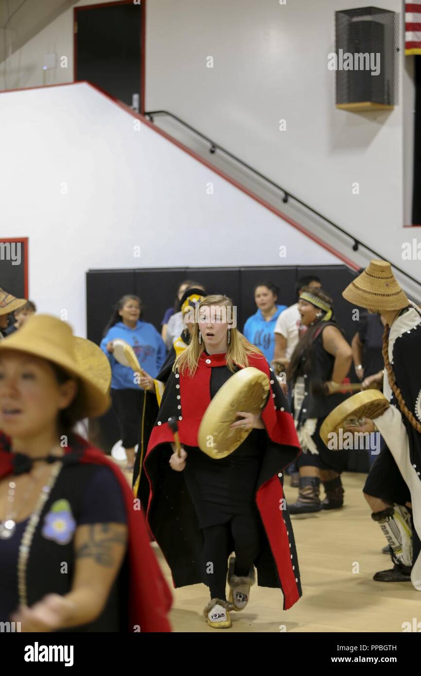 The city of Klawock hosts a veteran totem pole raising celebration at