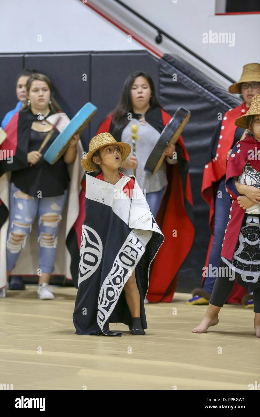 The city of Klawock hosts a veteran totem pole raising celebration at