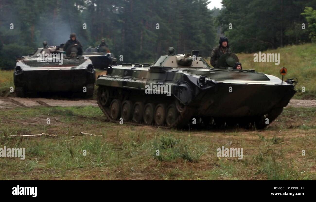 Polish Soldiers maneuver a Boyevaya Mashina Pekhoty 1 [BMP1] infantry