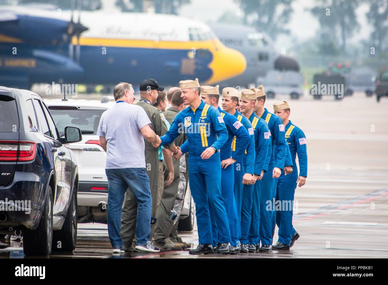 U.S. Naval pilots with the Navy Flight Demonstration Squadron, the Blue