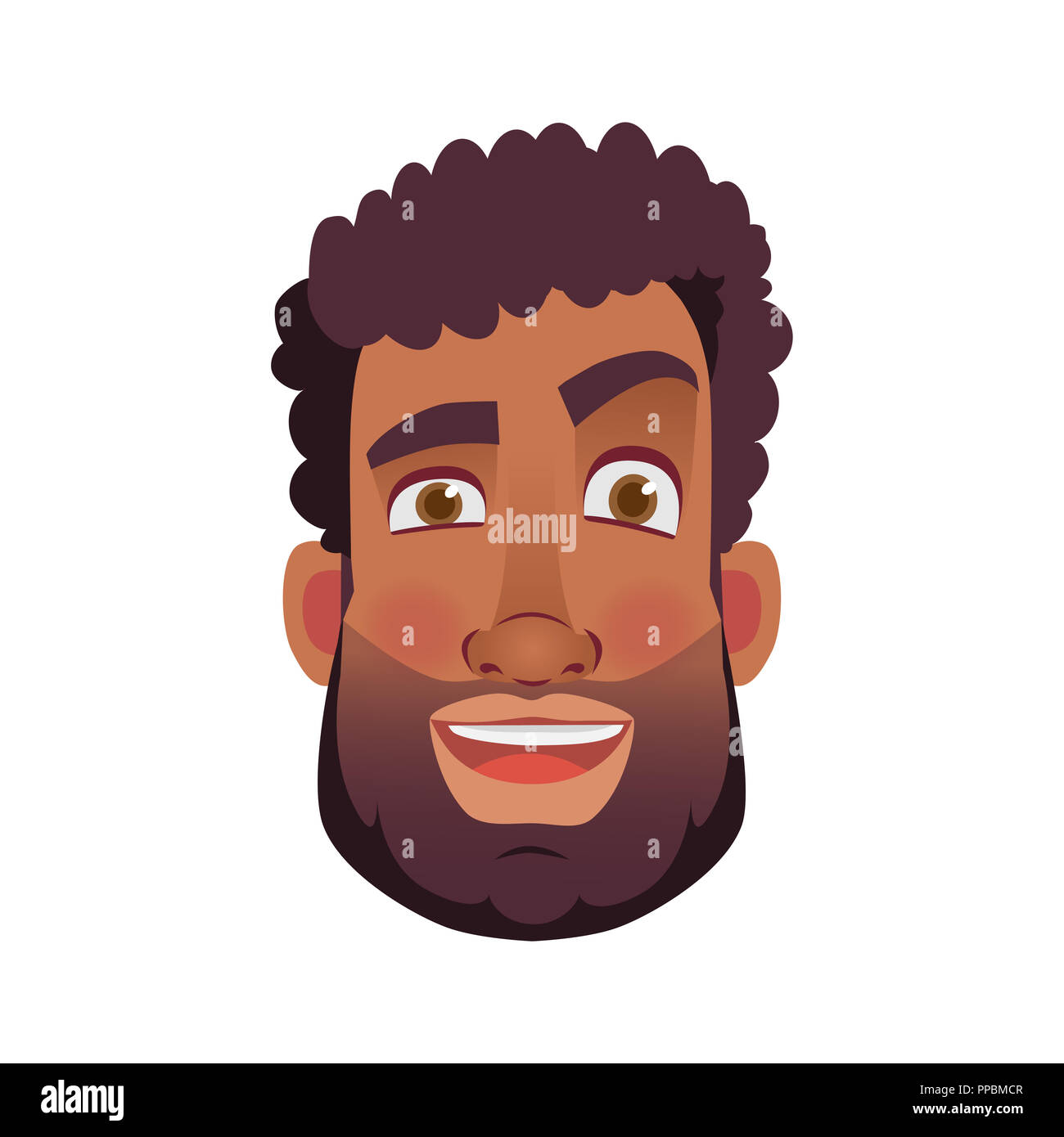 African american man icon. Face of African man illustrations. Stock Photo