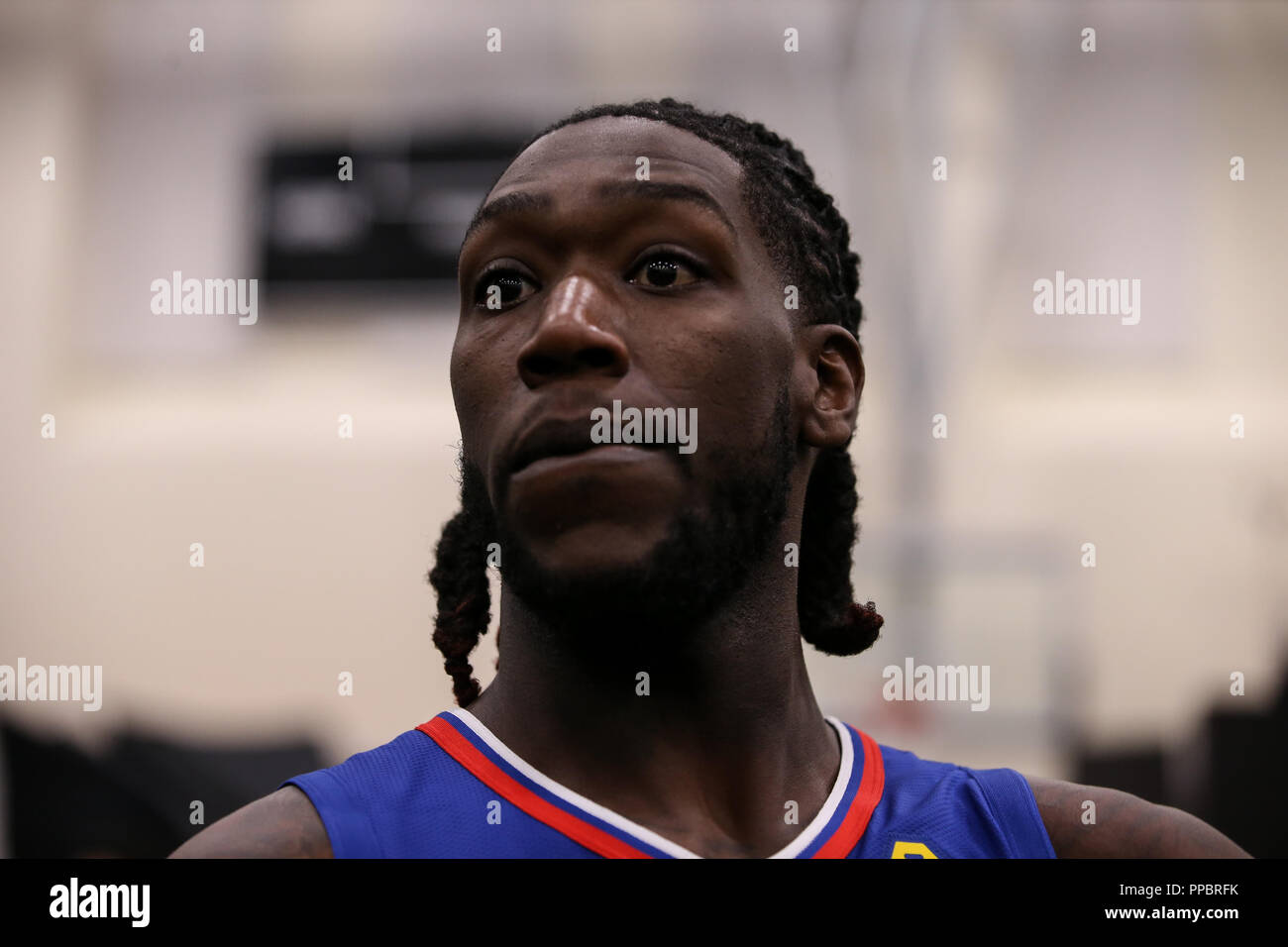 Los Angeles, CA, USA. 24th Sep, 2018. LA Clippers forward Montrezl Harrell (5) at Los Angles Clippers Media Day at Training Facility on September 24, 2018. (Photo by Jevone Moore) Credit: csm/Alamy Live News Stock Photo