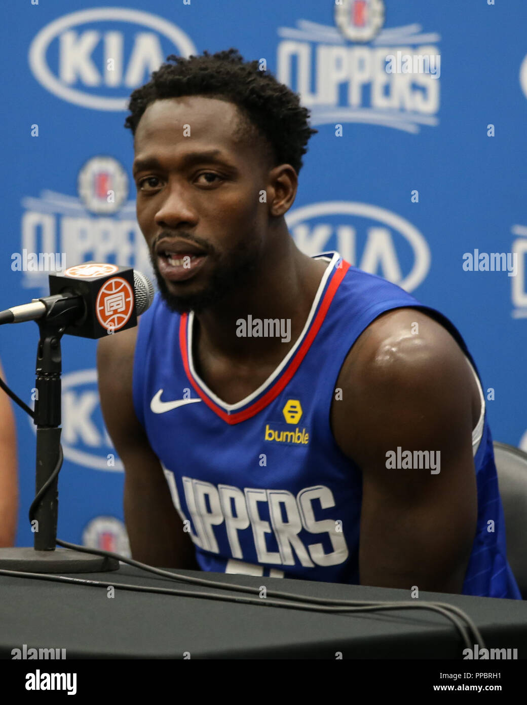 Los Angeles, CA, USA. 24th Sep, 2018. LA Clippers guard Patrick Beverley (21) at Los Angles Clippers Media Day at Training Facility on September 24, 2018. (Photo by Jevone Moore) Credit: csm/Alamy Live News Stock Photo