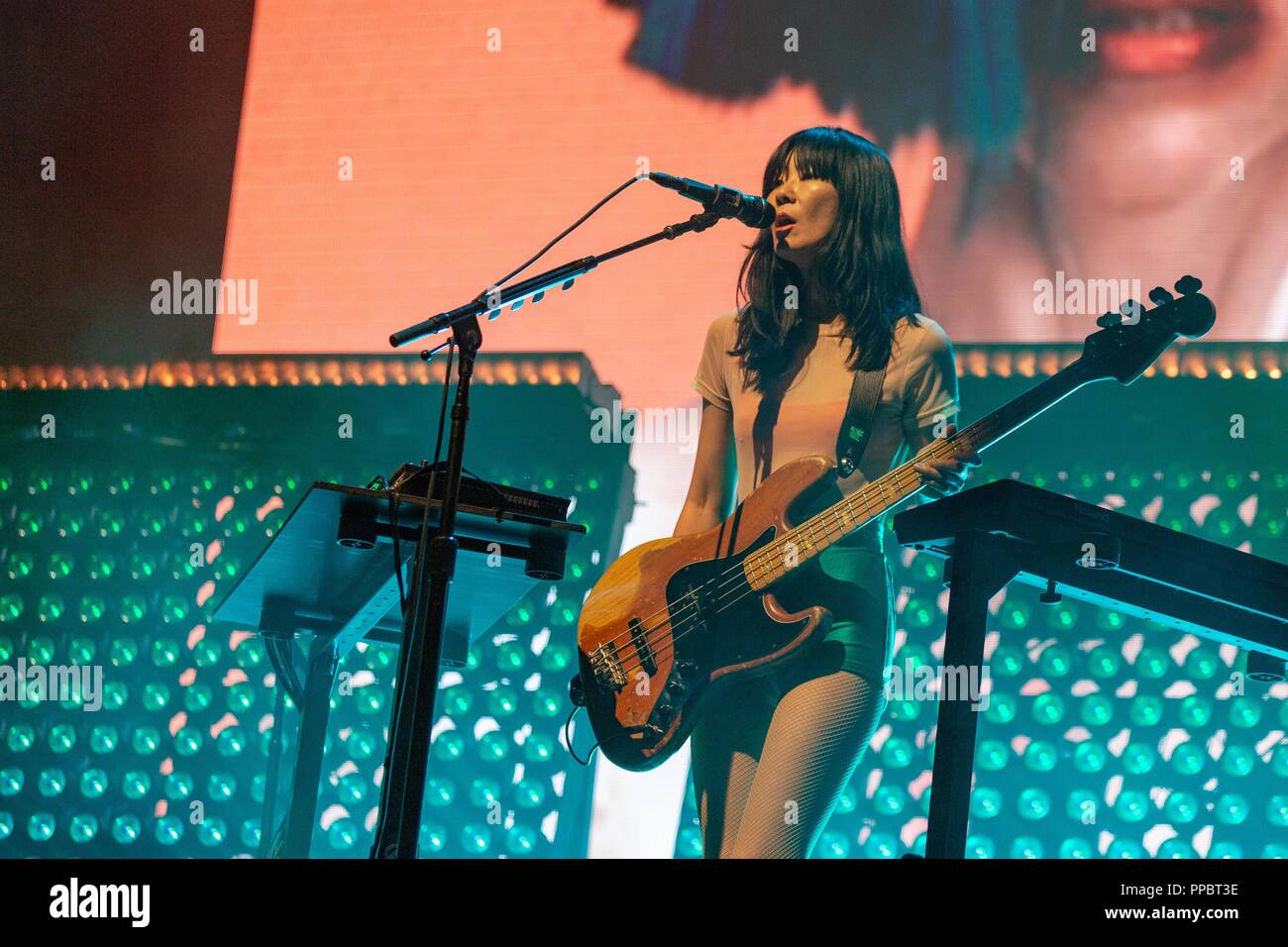 Las Vegas, Nevada, USA. 22nd Sep, 2018. TOKO YASUDA performs with St. Vincent during Life Is Beautiful Music Festival in Las Vegas, Nevada Credit: Daniel DeSlover/ZUMA Wire/Alamy Live News Stock Photo