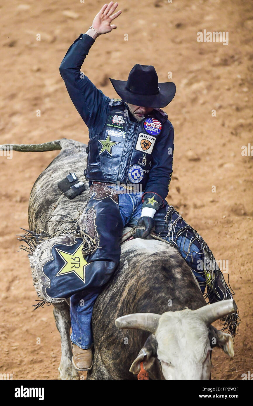 September 23 2018 Fairfax Virginia U S Joao Ricardo Vieira Rides A Bull Named Cheese Bandit During The Second Night Of Competition Held At Eaglebank Arena In Fairfax Virginia Credit Image C