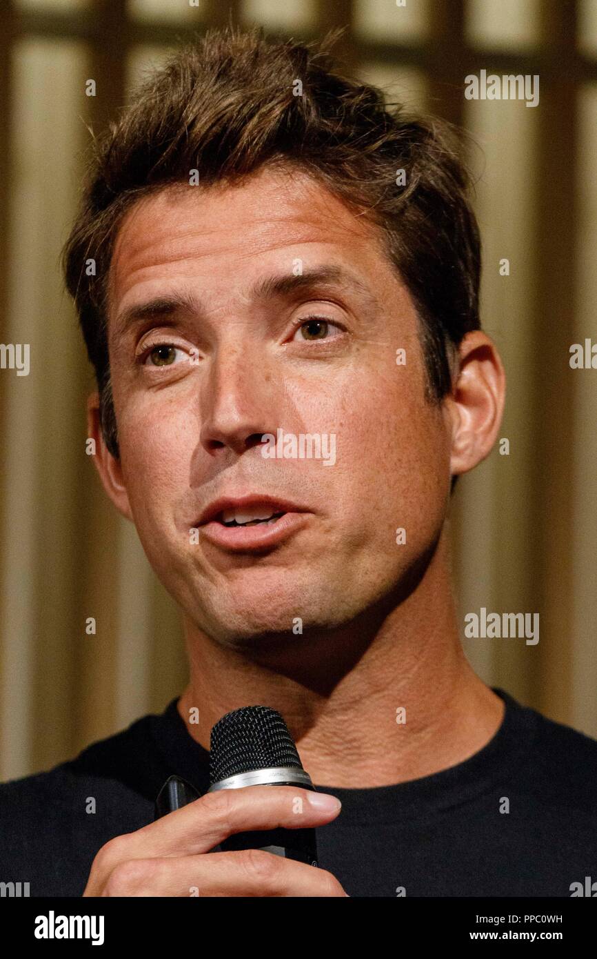 Tokyo, Japan. 25th Sep 2018. GoPro CEO Nick Woodman speaks during the