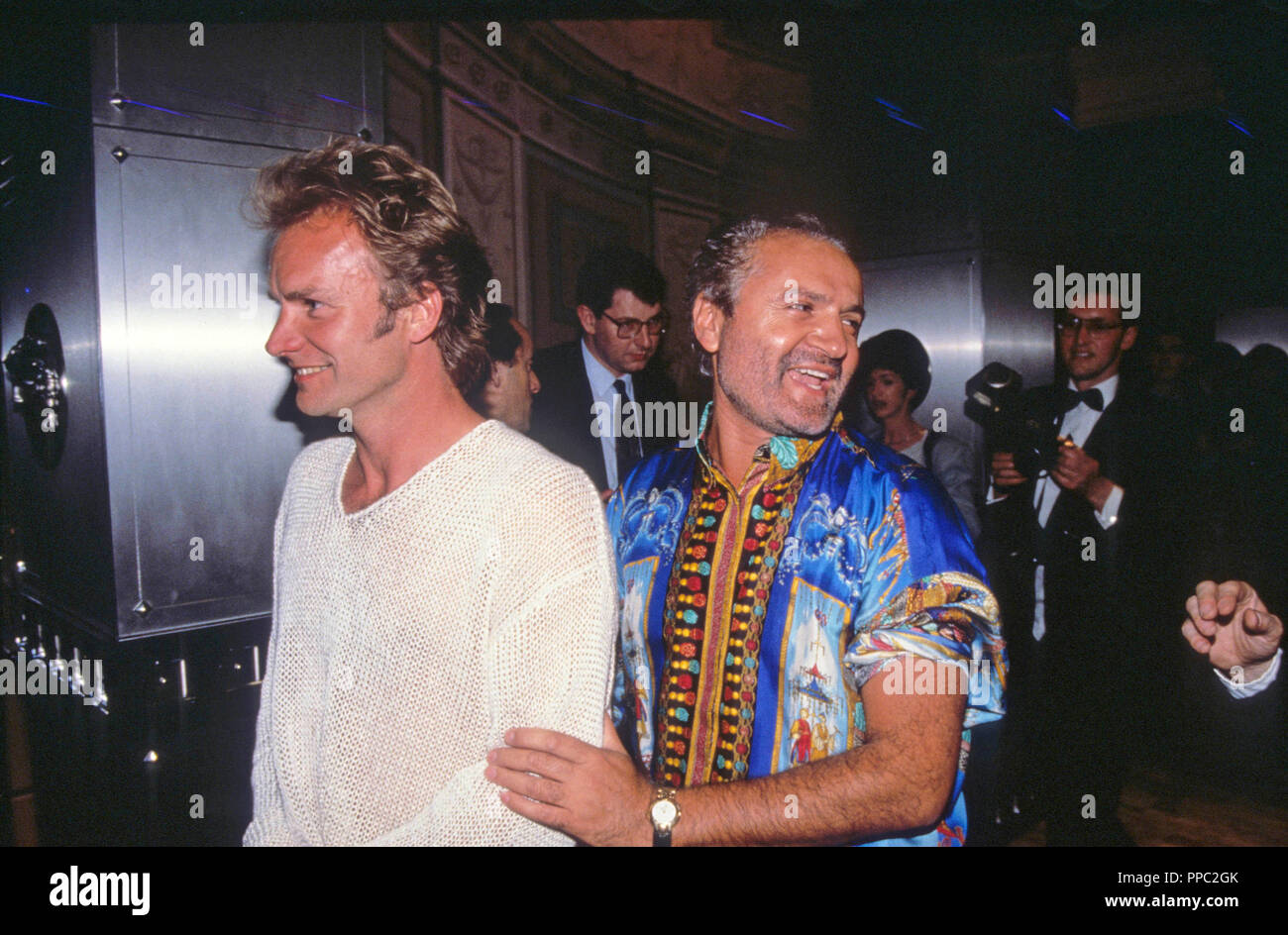 Gianni Versace with Sting at Versace's party © GRANATAIMAGES Stock