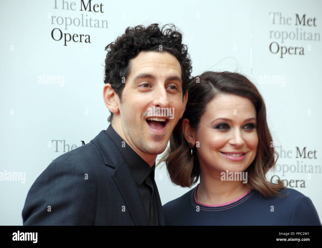 New York, USA. 24th Sep, 2018. Katie Lowes and Adam Shapiro come to the
