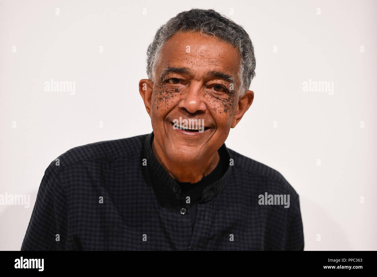 London, UK.  25 September 2018.  Artist Fred Eversley poses at the preview of 'Space Shifters' at the Hayward Gallery, an exhibition which features artworks by 20 leading international artists that disrupt the visitor’s sense of space and alter their perception of their surroundings.  The show runs 26 September to 6 January 2019. Credit: Stephen Chung / Alamy Live News Stock Photo