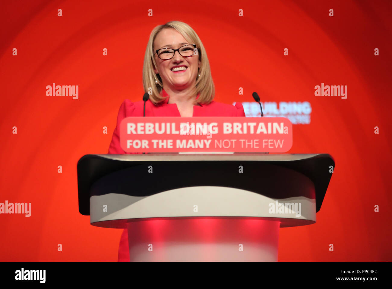 Liverpool, UK. 25th Sep 2018. Rebecca Long Bailey Mp Shadow Secretary Of State For Business Labour Party Conference 2018 The Liverpool Echo Arena, Liverpool, England 25 September 2018 Addresses The Labour Party Conference 2018 At The Liverpool Echo Arena, Liverpool, England Credit: Allstar Picture Library/Alamy Live News Stock Photo