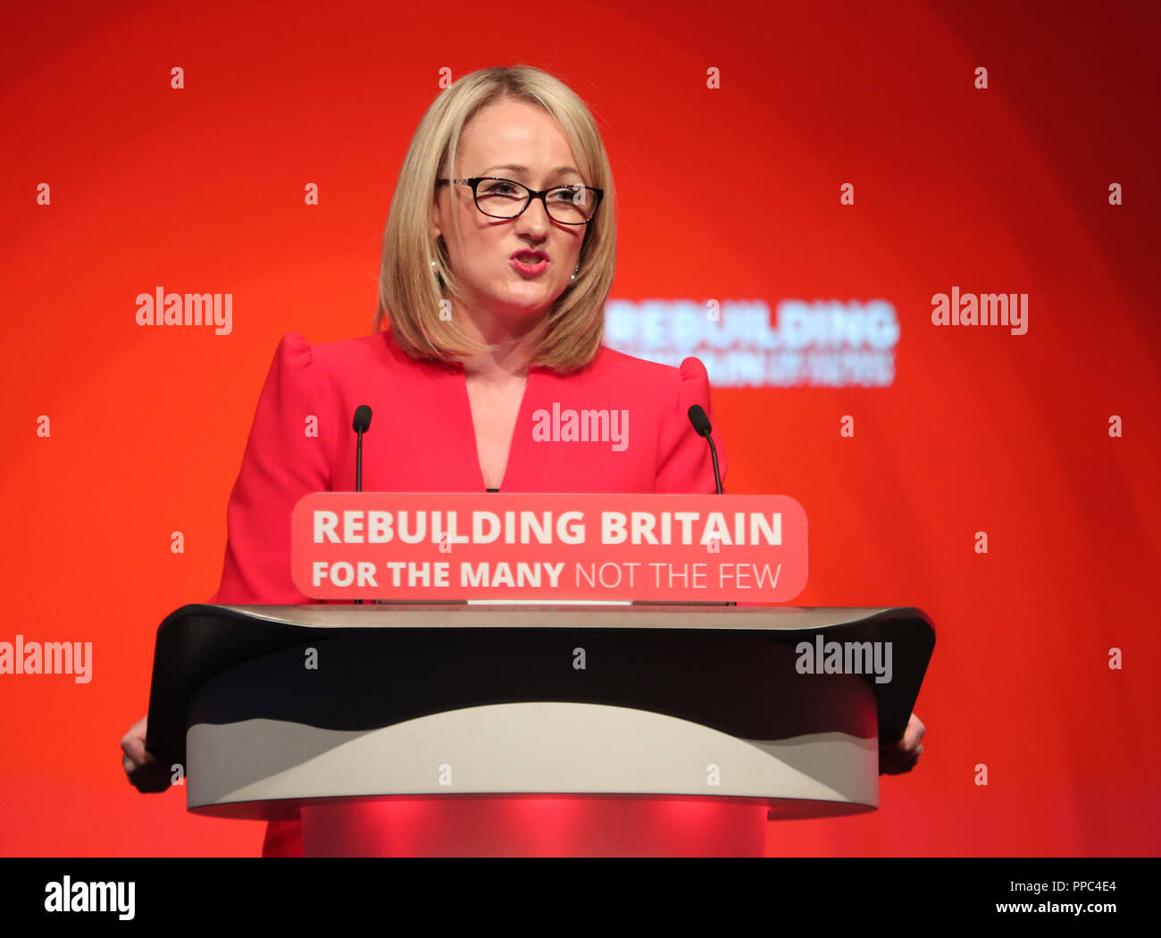 Liverpool, UK. 25th Sep 2018. Rebecca Long Bailey Mp Shadow Secretary Of State For Business Labour Party Conference 2018 The Liverpool Echo Arena, Liverpool, England 25 September 2018 Addresses The Labour Party Conference 2018 At The Liverpool Echo Arena, Liverpool, England Credit: Allstar Picture Library/Alamy Live News Stock Photo