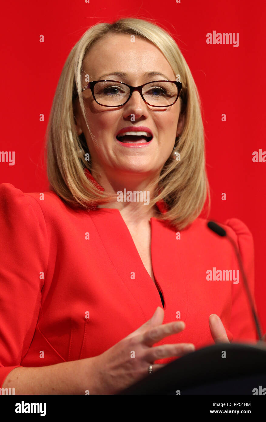 Liverpool, UK. 25th Sep 2018. Rebecca Long Bailey Mp Shadow Secretary Of State For Business Labour Party Conference 2018 The Liverpool Echo Arena, Liverpool, England 25 September 2018 Addresses The Labour Party Conference 2018 At The Liverpool Echo Arena, Liverpool, England Credit: Allstar Picture Library/Alamy Live News Stock Photo